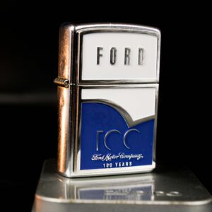 Zippo 2003 – Ford 100th – Blue & White Emblem Stress Chrome 6