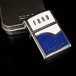 Zippo 2003 – Ford 100th – Blue & White Emblem Stress Chrome 7
