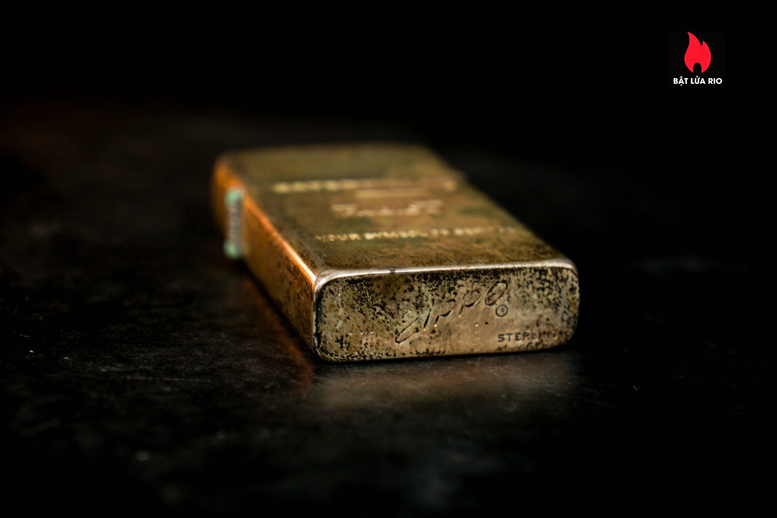 Zippo Slim Xưa 1960 – Sterling Silver – Bạc Nguyên Khối – Caterpillar Fabick 10 years 12