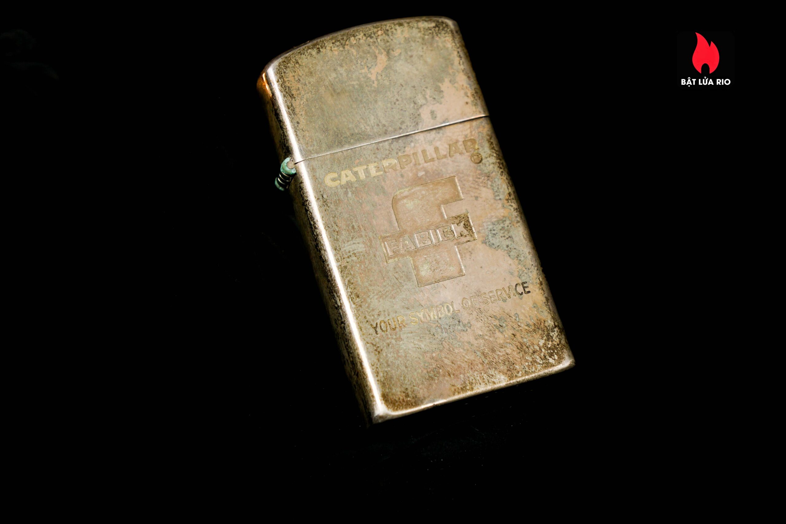 Zippo Slim Xưa 1960 – Sterling Silver – Bạc Nguyên Khối – Caterpillar Fabick 10 years 17