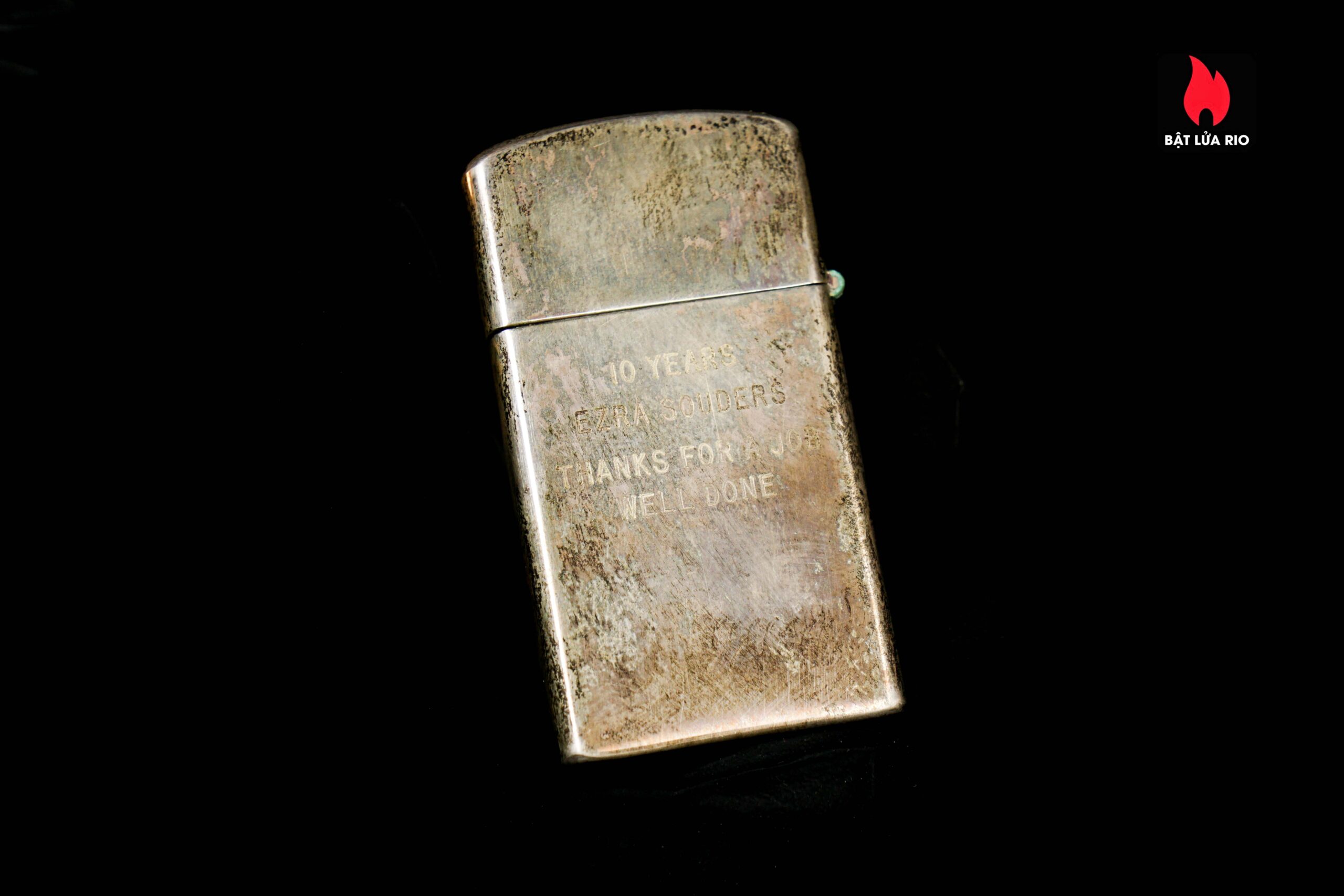 Zippo Slim Xưa 1960 – Sterling Silver – Bạc Nguyên Khối – Caterpillar Fabick 10 years 18