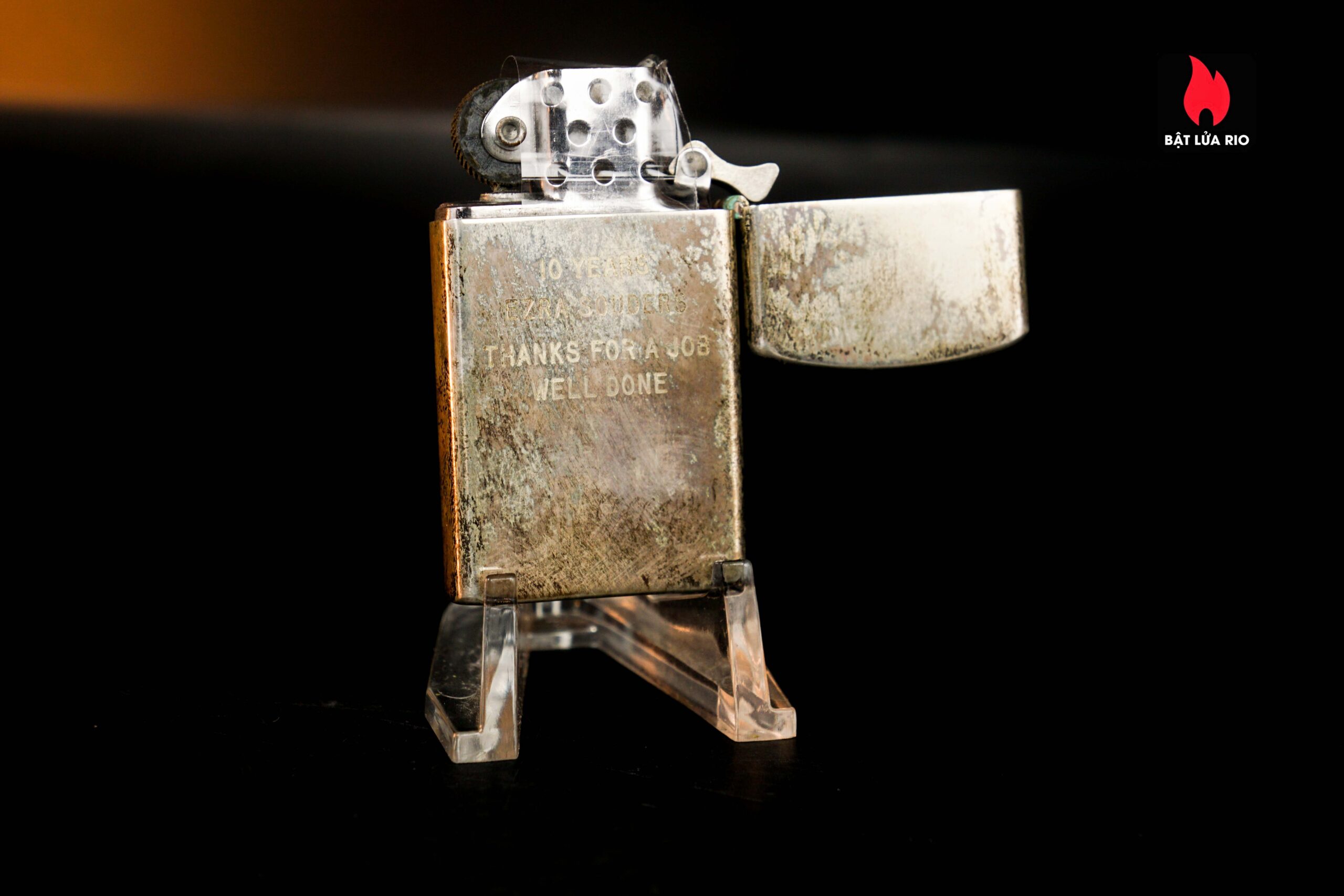 Zippo Slim Xưa 1960 – Sterling Silver – Bạc Nguyên Khối – Caterpillar Fabick 10 years 21