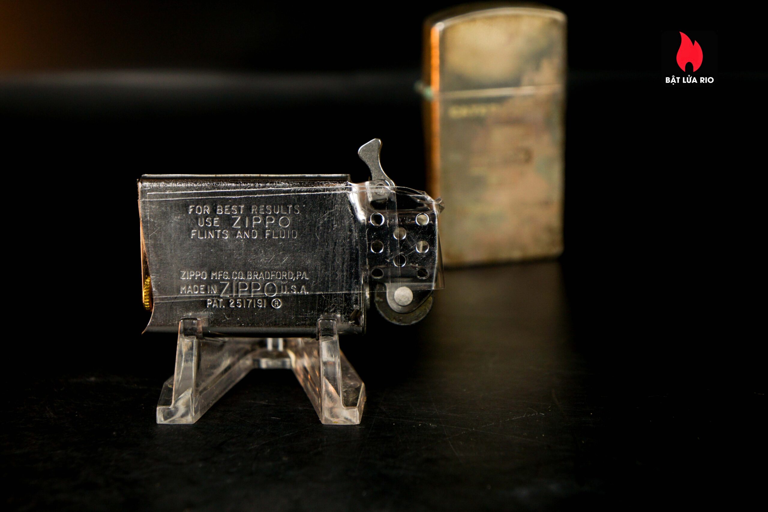 Zippo Slim Xưa 1960 – Sterling Silver – Bạc Nguyên Khối – Caterpillar Fabick 10 years 28