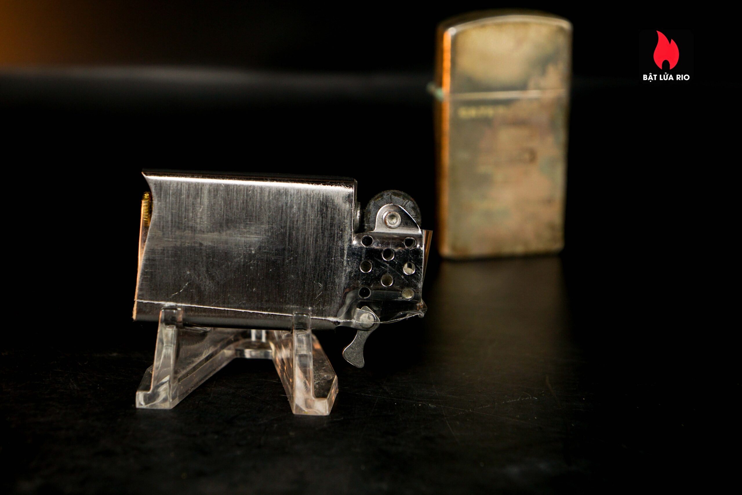 Zippo Slim Xưa 1960 – Sterling Silver – Bạc Nguyên Khối – Caterpillar Fabick 10 years 29