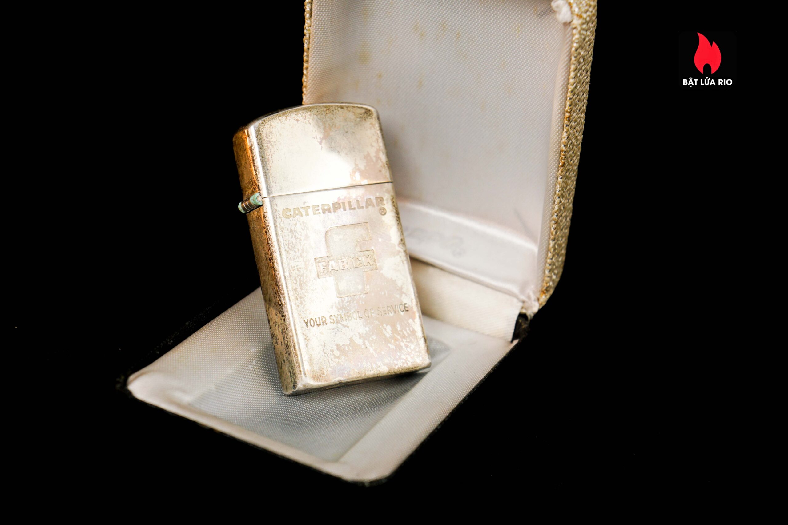 Zippo Slim Xưa 1960 – Sterling Silver – Bạc Nguyên Khối – Caterpillar Fabick 10 years 3