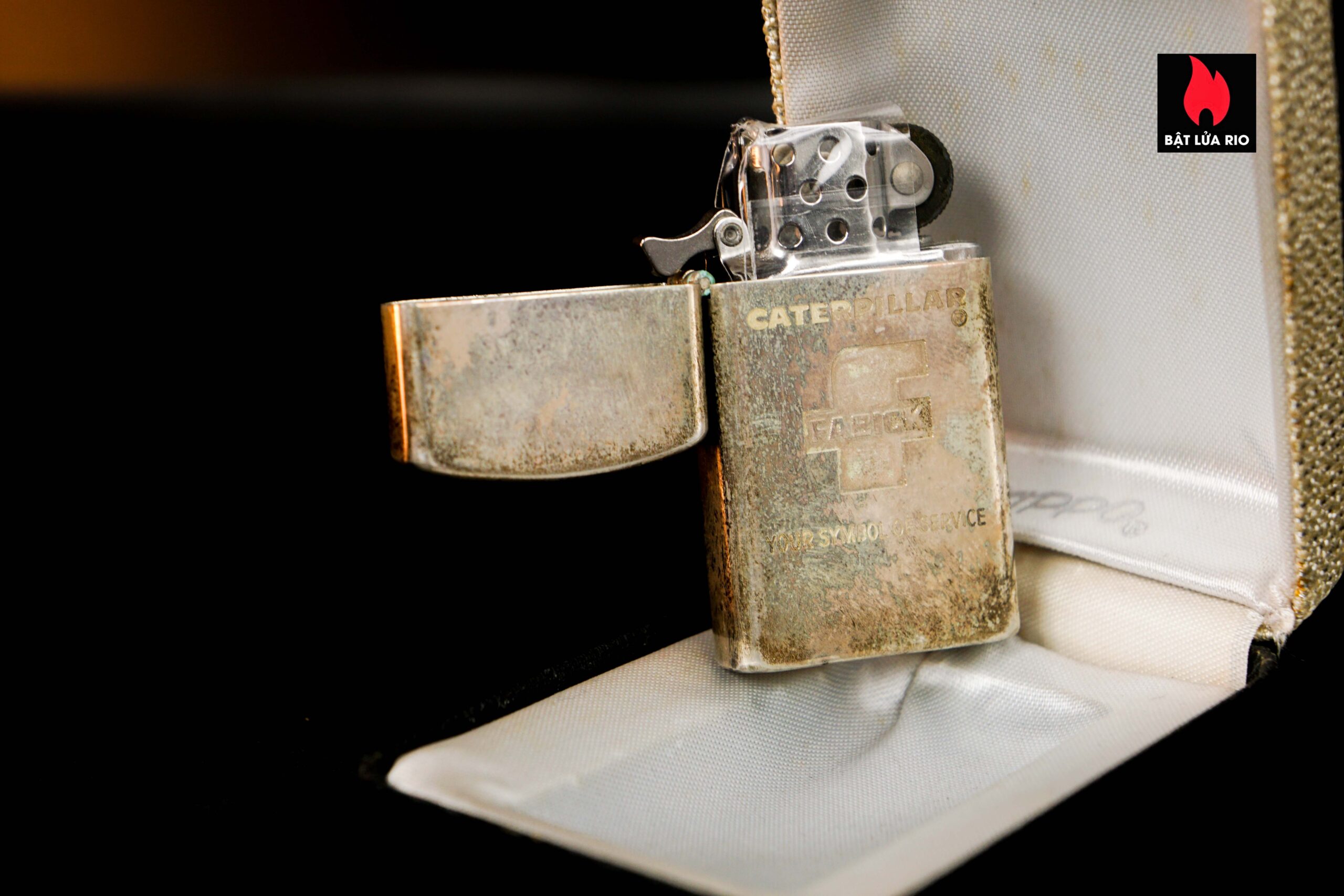 Zippo Slim Xưa 1960 – Sterling Silver – Bạc Nguyên Khối – Caterpillar Fabick 10 years 4