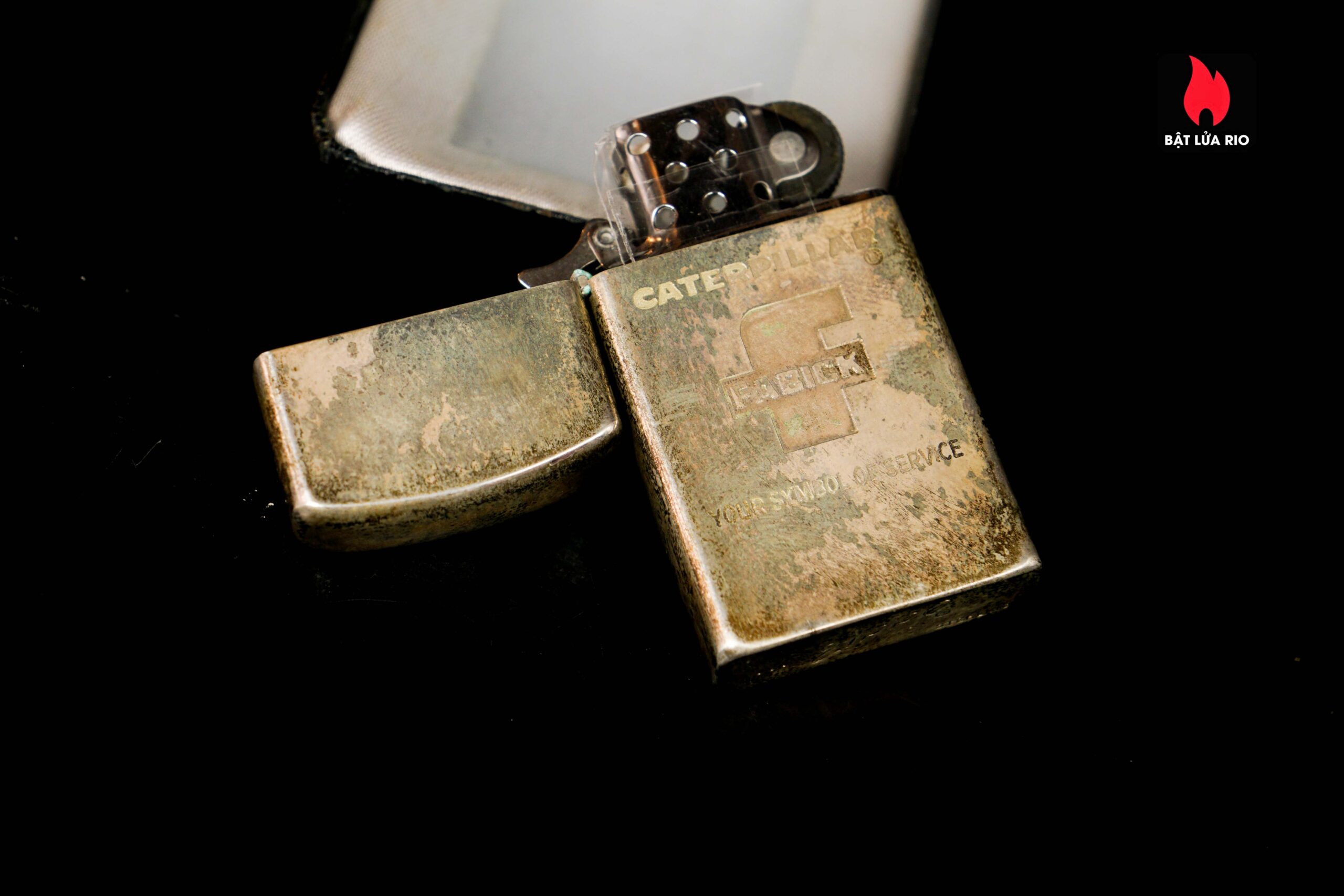 Zippo Slim Xưa 1960 – Sterling Silver – Bạc Nguyên Khối – Caterpillar Fabick 10 years 8