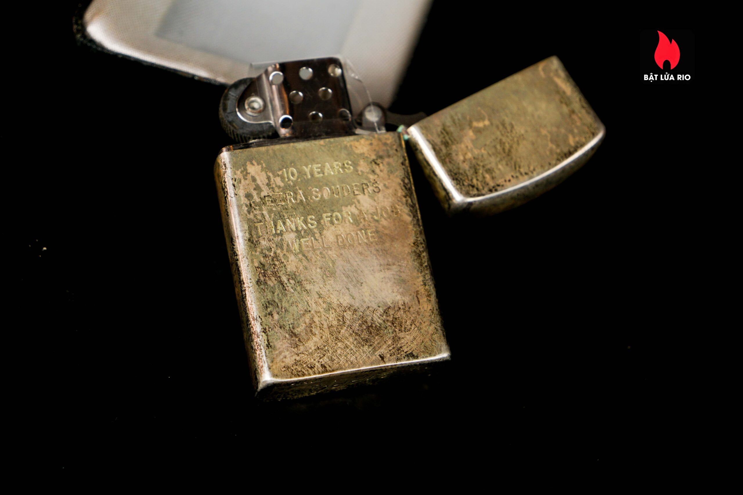 Zippo Slim Xưa 1960 – Sterling Silver – Bạc Nguyên Khối – Caterpillar Fabick 10 years 9