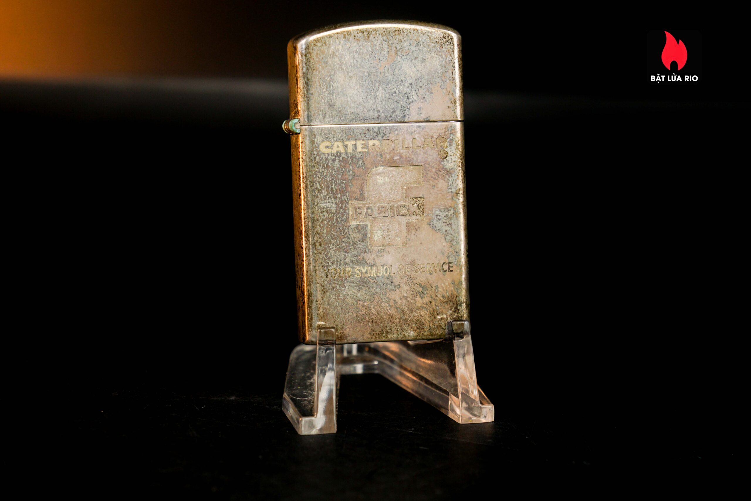 Zippo Slim Xưa 1960 – Sterling Silver – Bạc Nguyên Khối – Caterpillar Fabick 10 years