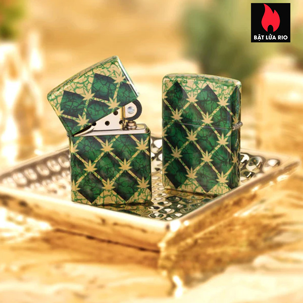 Zippo 46265 - Zippo Argyle Leaf 540 Fusion Tumbled Brass 1