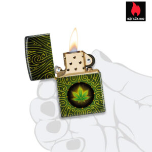 Zippo 46276 - Zippo Cannabis Maze 540 Fusion Tumbled Brass 2