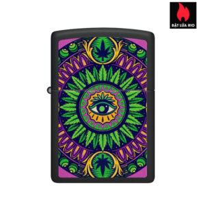 Zippo 48583 - Zippo Black Light Cannabis Pattern Black Matte 3