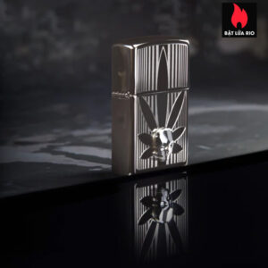 Zippo 48773 - Zippo Cannabis Auto Engrave Crystal Attached Black Ice 1