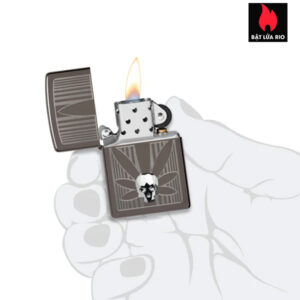 Zippo 48773 - Zippo Cannabis Auto Engrave Crystal Attached Black Ice 2