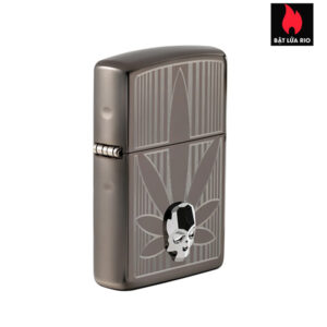 Zippo 48773 - Zippo Cannabis Auto Engrave Crystal Attached Black Ice 4