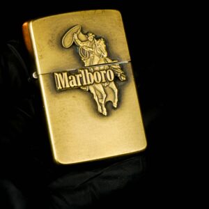 Zippo 1986 – Brass Marlboro Lighter Cowboy On Horseback With Lasso 11
