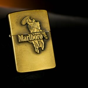 Zippo 1986 – Brass Marlboro Lighter Cowboy On Horseback With Lasso 17