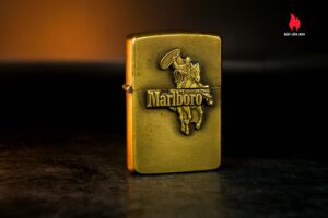 Zippo 1986 – Brass Marlboro Lighter Cowboy On Horseback With Lasso 8