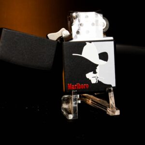 Zippo La Mã 1992 – Black Matte – Marlboro Man Silhouette 8