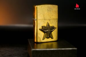 Zippo La Mã 1992 – Đồng Nguyên Khối – Không Khắc Tên – Marlboro Longhorns
