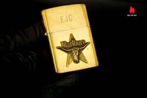Zippo La Mã 1992 – Đồng Nguyên Khối – Marlboro Longhorns – EJG 17