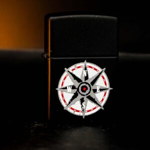 Zippo La Mã 1998 Marlboro Black Matte Compass 1