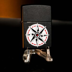 Zippo La Mã 1998 Marlboro Black Matte Compass - Mộc Lồi