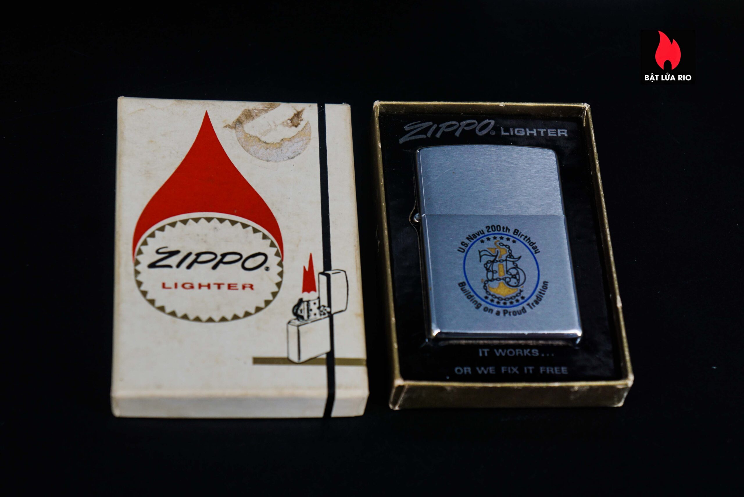 Zippo Xưa 1975 – U.S. Navy 200th Birthday - Building on a Proud Tradition 1