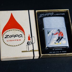 Zippo Xưa 1977 – Skier Skiing Ski Scene – Sport Serries 1