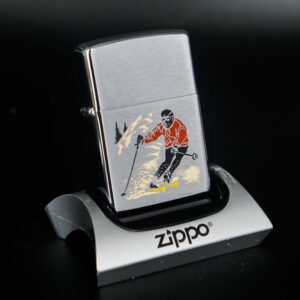 Zippo Xưa 1977 – Skier Skiing Ski Scene – Sport Serries
