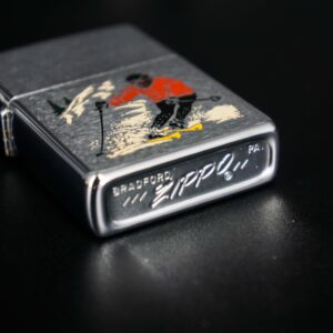 Zippo Xưa 1977 – Skier Skiing Ski Scene – Sport Serries 6
