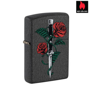 Zippo 49778 - Zippo Rose Dagger Tattoo Black Crackle