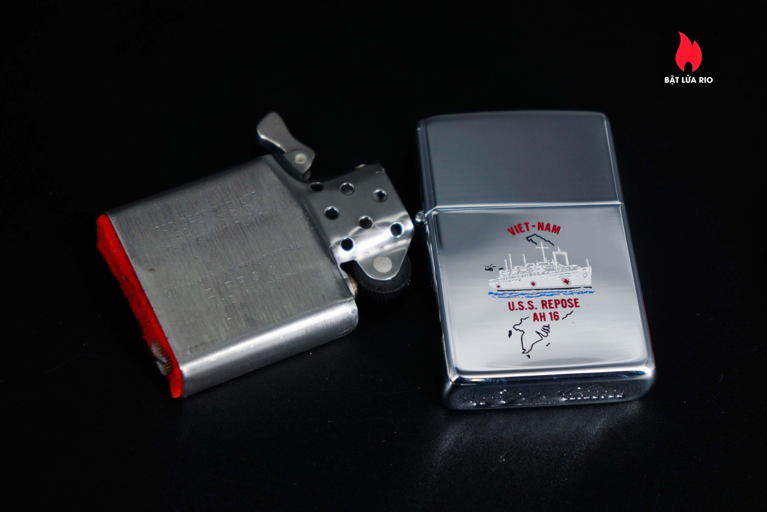 Zippo Xưa 1968 – VietNam War – USS Repose (AH-16) 10