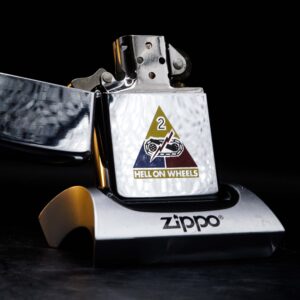 Zippo La Mã 1989 – High Polished Chrome – 2nd Armored Division - Hell on Wheels 7