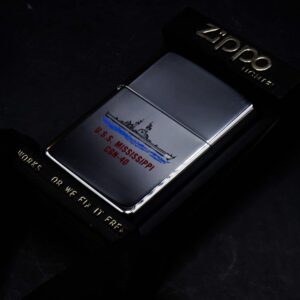 Zippo La Mã 1989 – High Polished Chrome – USS Mississippi CGN-40 1
