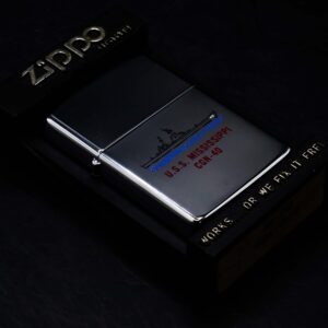 Zippo La Mã 1989 – High Polished Chrome – USS Mississippi CGN-40 2