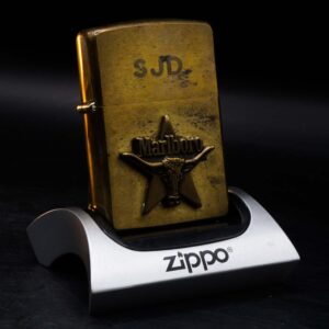 Zippo La Mã 1991 – Đồng Nguyên Khối – Marlboro Longhorns – SJD