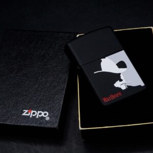 Zippo La Mã 1991 – Marlboro Man Silhouette – Black Matte 1
