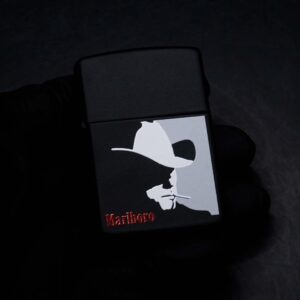 Zippo La Mã 1991 – Marlboro Man Silhouette – Black Matte 16