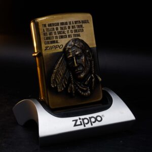 Zippo La Mã 1992 – Antique Brass – American Indian