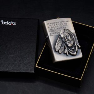 Zippo La Mã 1992 – Antique Silver – American Indian 1