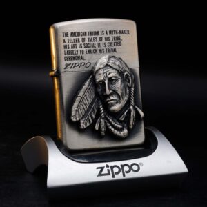 Zippo La Mã 1992 – Antique Silver – American Indian