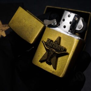 Zippo La Mã 1992 – Đồng Nguyên Khối – Marlboro Longhorns – VWR 6