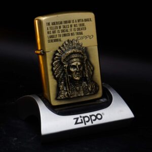 Zippo La Mã 1993 – Antique Brass – American Indian