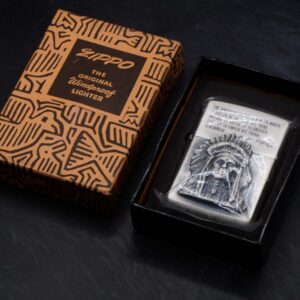 Zippo La Mã 1993 – Antique Silver – American Indian 3