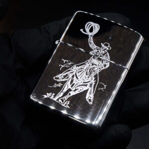 Zippo La Mã 1995 – Horse and Rider Cowboy Roping 15