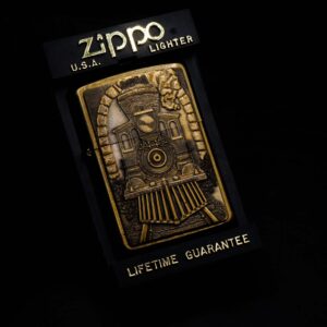 Zippo La Mã 1996 – Solid Brass – Barrett Smythe Great American Train 1