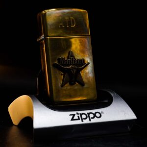 Zippo Slim La Mã 1991 – Đồng Nguyên Khối – Marlboro Longhorns – ATD 3