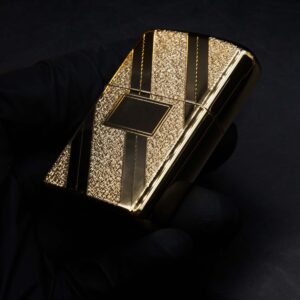 Zippo Xưa 1979 – Gold Plate Golden Elegance – Diagonal Swirl Regular 18