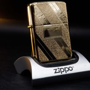 Zippo Xưa 1979 – Gold Plate Golden Elegance – Diagonal Swirl Regular